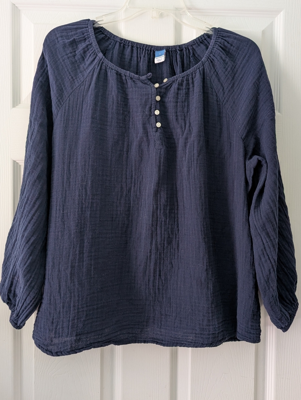 Old Navy Cotton Gauze Peasant Top Blue